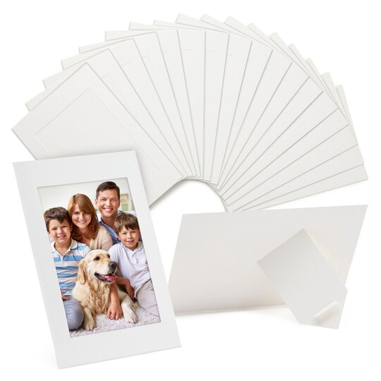 Juvale Picture Frames - 4x6 White Cardboard 50 Pack, Easel Back Tabletop - Paper Picture Frames for Crafts & DIY Decoration